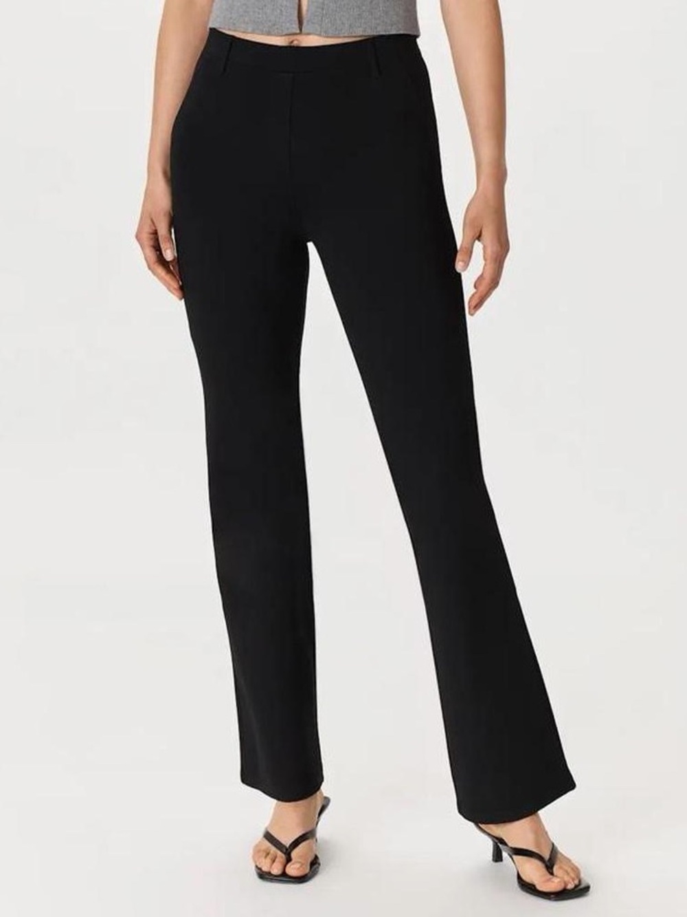 Quince Ultra Stretch Ponte Bootcut Flare Pant XL Petite Black Pull On 28 inseam